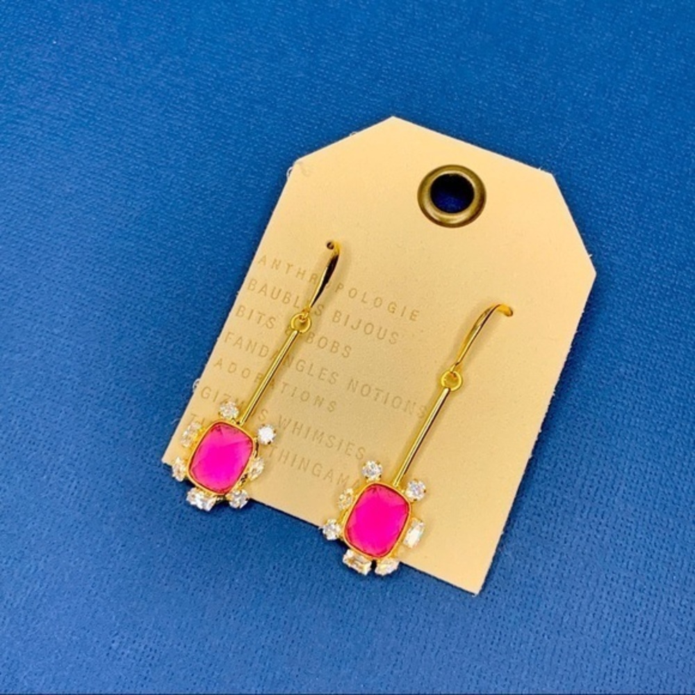 NWT Anthropologie Colorful drop stone earrings